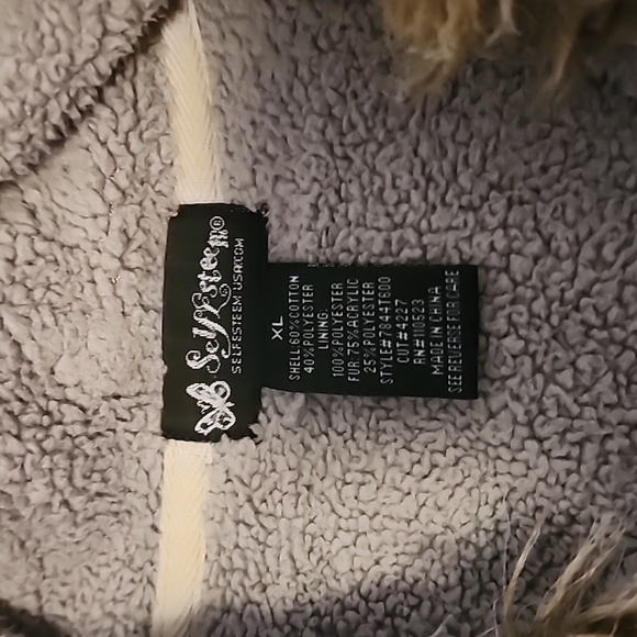 Self Esteem Gray Faux Fur Hoodie - Picture 2 of 4